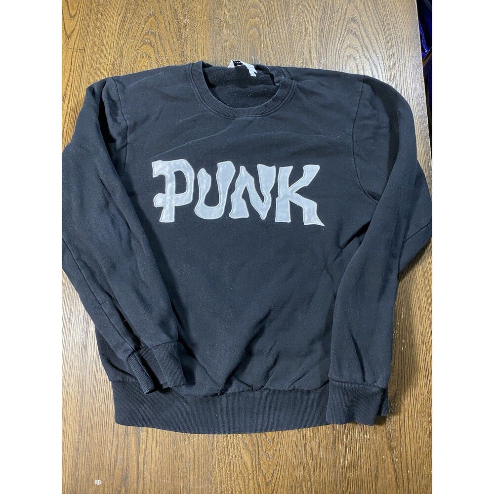 ELEVENPARIS Punk Sweatshirt Black Edgy Goth Size Medium 20pit2pit/25length